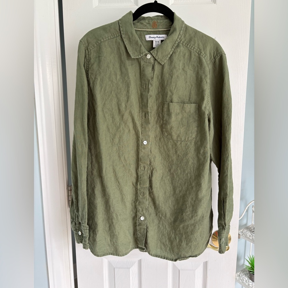 Tommy Bahama Sage Green Linen Shirt